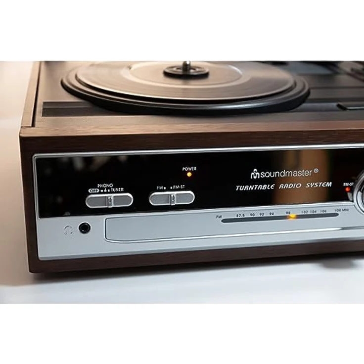 Soundmaster PL186H Plattenspieler mit Radio und Kopfhörerbuchse braun – Bild 5