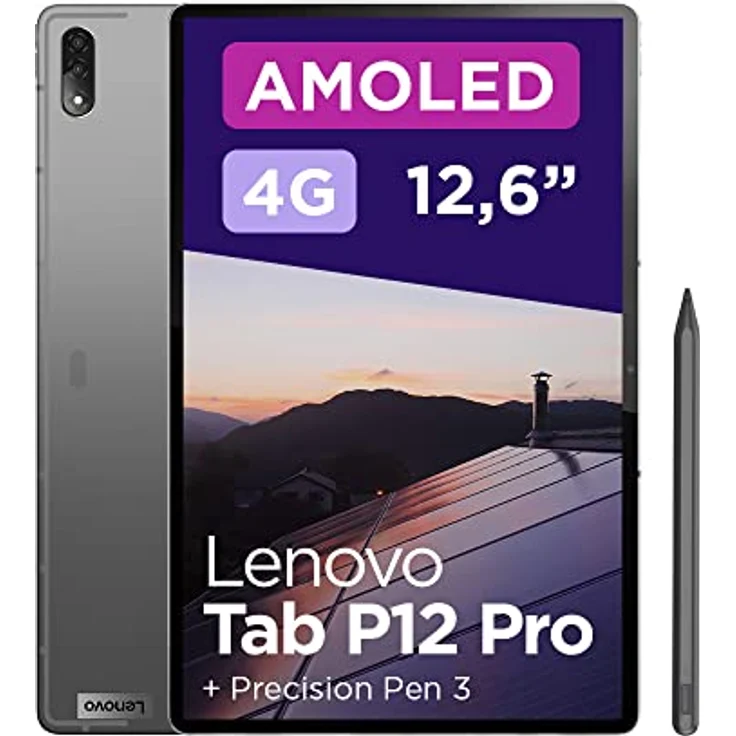 Lenovo Tab P12 PRO, Display 12,6 Zoll 2 K, 5 G, RAM 8 GB, Speicher 256 GB, Android Tablet 11, 4 JBL Lautsprecher, Storm Grey – Bild 1