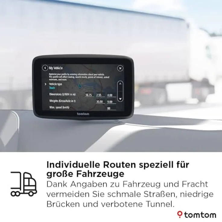 TomTom GO Professional, GPS-Navigationsgerät für Lkw mit 5" Touchscreen, 32 GB Speicher, Wi-Fi, Bluetooth, Europa-Karten und Sprachsteuerung – Bild 3