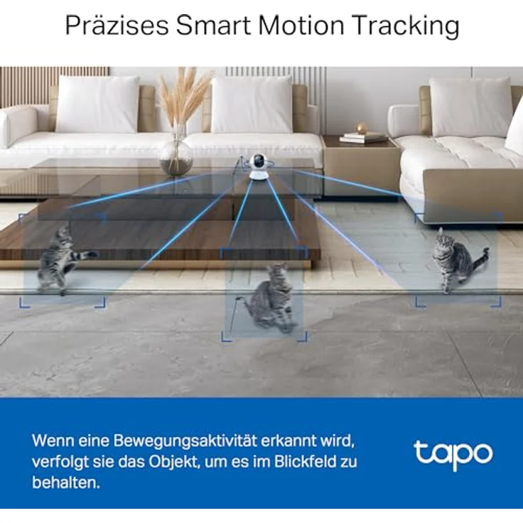 Tapo TP-Link C220 360°-WLAN-Überwachungskamera für den Innenbereich, 2K 4MP, IR Nachtsicht, Bewegungserkennung, Zwei-Wege-Audio, kompatibel mit Alexa und Google Assistant, für Babys/Haustiere – Bild 3