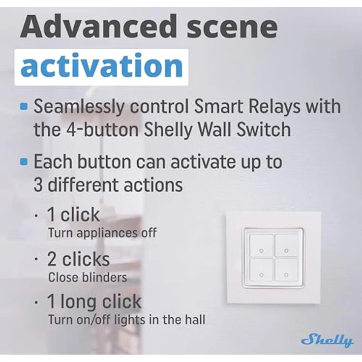 Shelly Home Shelly Relais 'Plus i4 DC' WLAN Szenenaktivierer BT – Bild 3