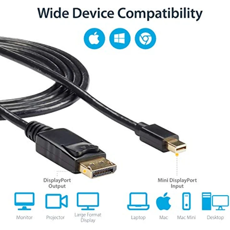 StarTech.com 10 ft Mini DisplayPort to DisplayPort 1,2 Cable 4k - DisplayPort-Kabel - Mini DisplayPort (M) - DisplayPort (M) - 3 m (MDP2DPMM10) - Preisvergleich – Bild 5