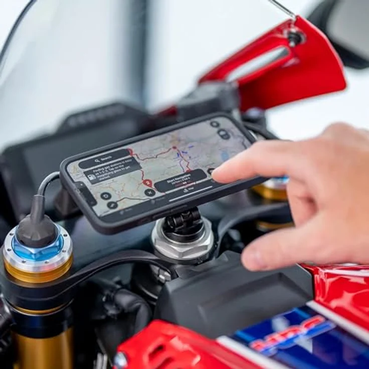 Sp Connect Stem Mount, Smartphone Halterung, Aluminium, schwarz, für Stummellenker von Supersport Motorrädern – Bild 5