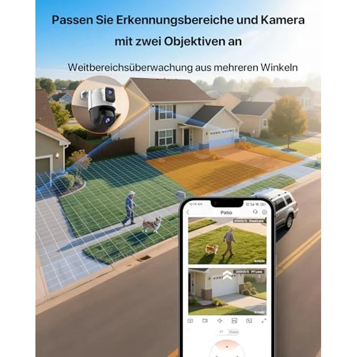 Tenda RH9-WCA Wi-Fi 4MP Schwenk/Neige-Dualobjektiv-Überwachungskamera mit Nachtsicht und IP65 Schutz für den Außenbereich – Bild 6