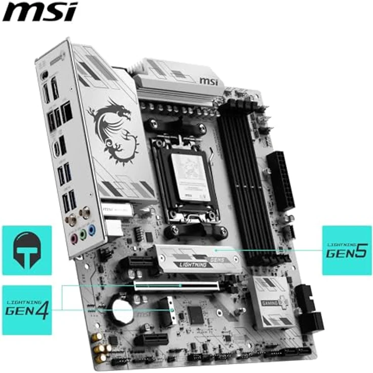 MSI B850M Gaming Plus WIFI6E Mainboard, mATX - Unterstützung für AMD Ryzen 9000/8000/7000, AM5, DDR5 bis 8200+ MT/s (OC), PCIe 4.0 x16, M.2 Gen5, Wi-Fi 6E, 2.5G LAN – Bild 5