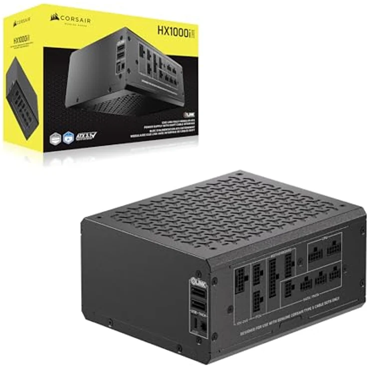 Corsair HX1000i, 1000 W vollmodulares PC-Netzteil mit 80 PLUS Platinum-Zertifizierung, Schwarz – Bild 10