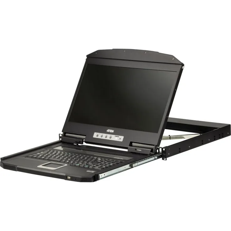 Aten CL3100NX-ATA-XG US KIT, KVM Switch mit 18,5" Breitbild-LCD, USB/VGA, Schwarz