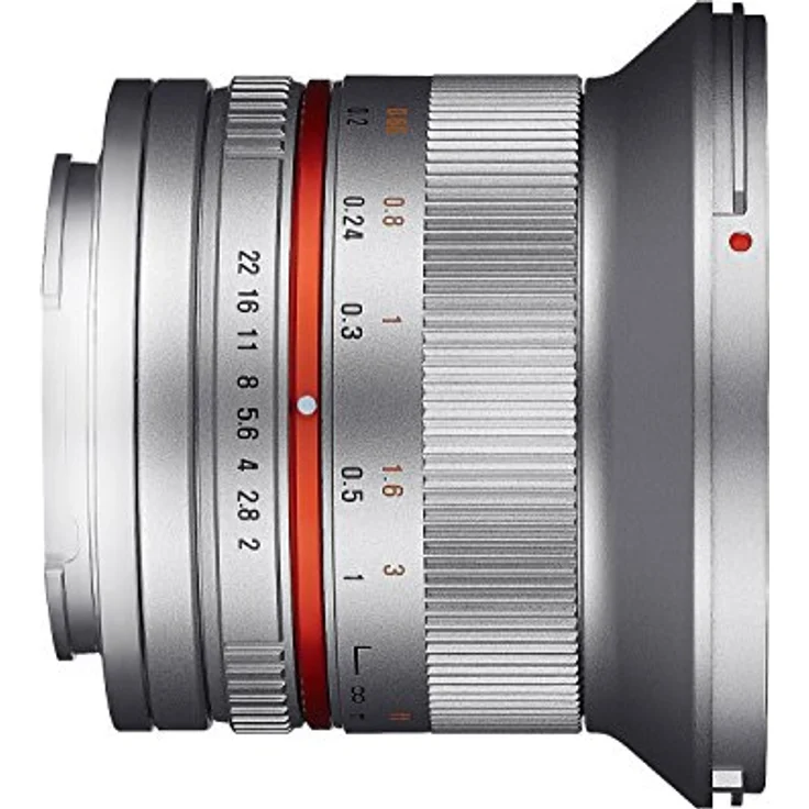 Samyang 12-2,0 Objektiv APS-C MFT manueller Fokus Fotoobjektiv, Weitwinkelobjektiv silber – Bild 2