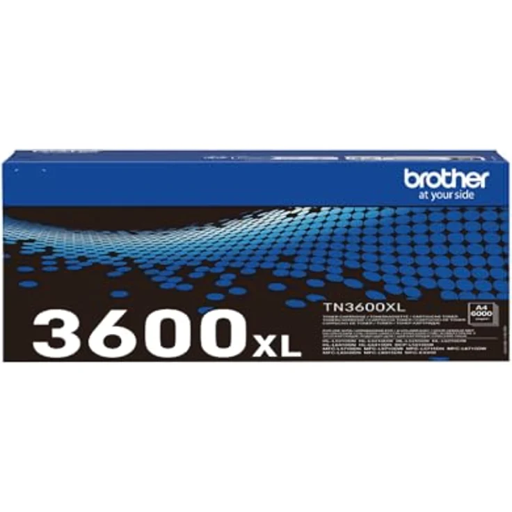 Brother TN-3600XL XL Tonerpatrone, Schwarz, für bis zu 6000 Seiten, Laser Drucktechnologie – Bild 1