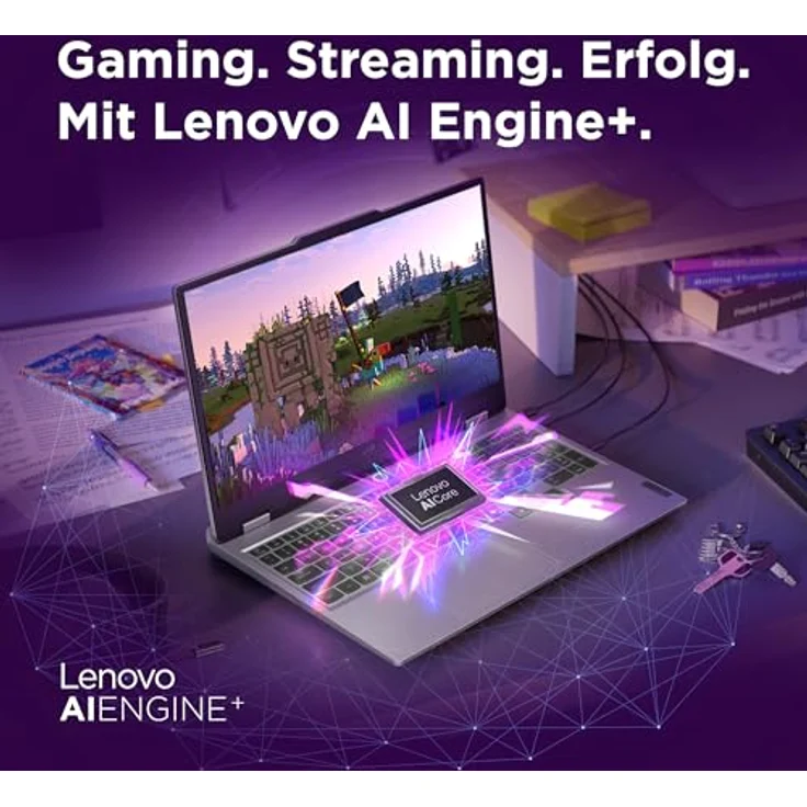 Lenovo LOQ Gaming AI Laptop, 15.6" Full HD 144Hz, NVIDIA GeForce RTX 5060 8GB, AMD Ryzen 7 250, 16GB RAM, 1TB SSD, Weiss-beleuchtete Tastatur, Grau, 3 Monate Game Pass – Bild 4