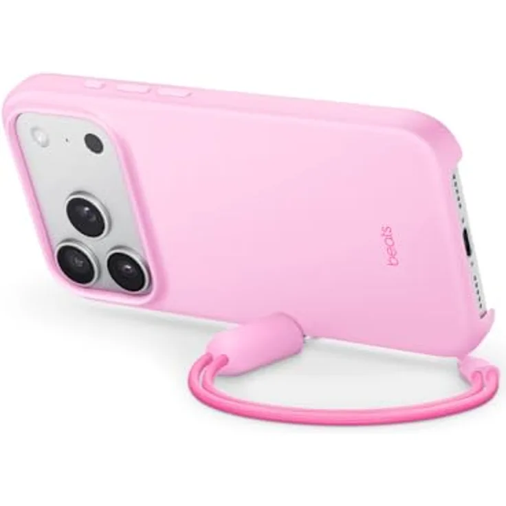 Beats iPhone 17 Pro Kickstand Case mit MagSafe, integrierter Trageschlaufe und Mikrofaser-Innenfutter – Kieselrosa