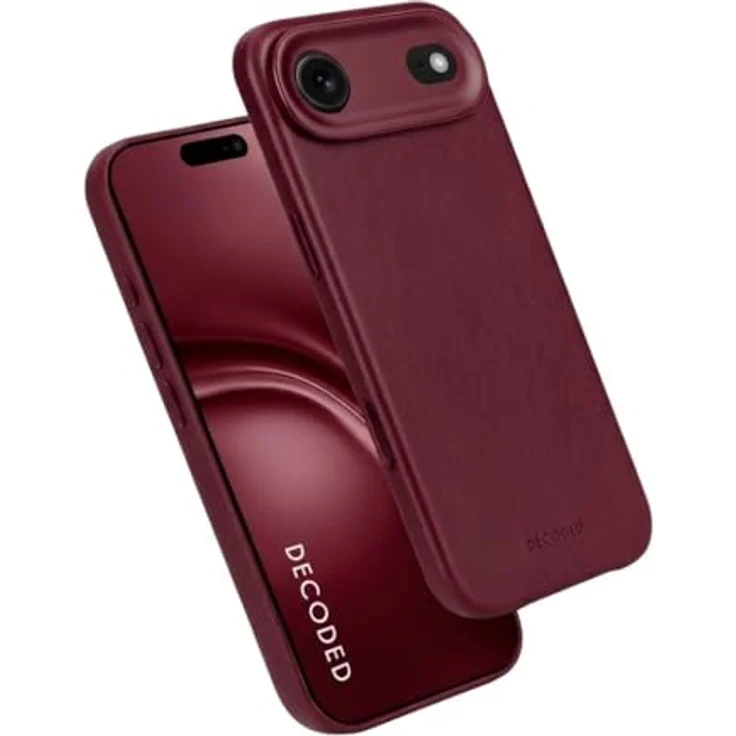 Decoded Leather Backcover für Apple iPhone Air, Handgefertigte Smartphone-Hülle aus vollnarbigem Leder, Dark Ruby mit MagSafe-Funktion – Bild 1