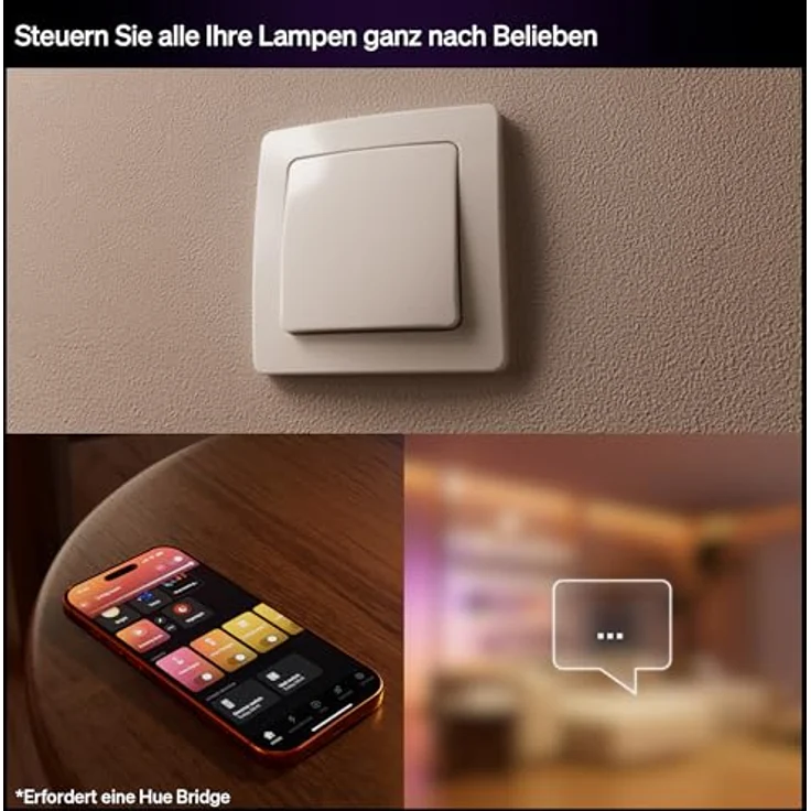 PHILIPS Hue Wandschaltermodul, Smart Schalter für Lampen mit App- & Sprachsteuerung, Netzbetrieb, Weiß – Bild 7