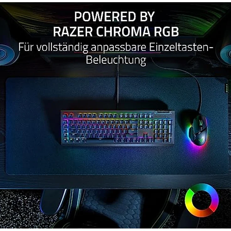 Razer BlackWidow V4 X - Mechanische Gaming-Tastatur mit Razer Chroma RGB (Mechanische Razer Green Switches, 6 eigene Makro-Tasten, Doubleshot-ABS-Tastenkappen) QWERTY US-Layout | Schwarz – Bild 5