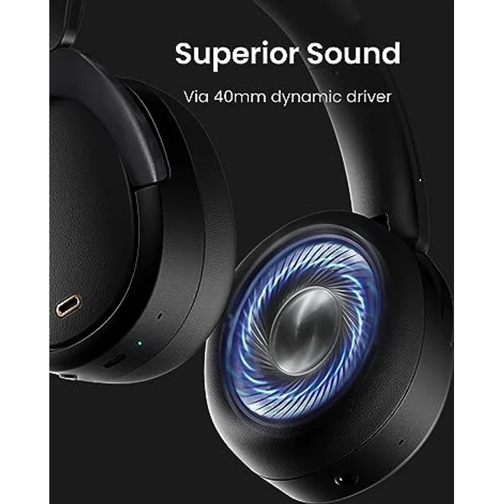 Edifier WH950NB Hybrid Active Noise Cancelling Kopfhörer -LDAC Codec mit Hi-Res Audio und Custom EQ über App nach 55H Playtime mit Faltbarer drahtloser Over-Ear Bluetooth V5.3 Kopfhörer - Schwarz – Bild 3