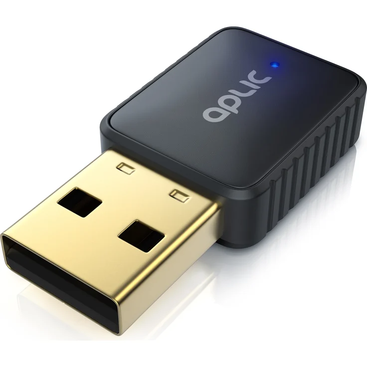 Aplic WLAN-Dongle AC600, WiFi Stick Dual Band bis 600 MBit/s, USB 2.0 Adapter für 2,4 GHz und 5 GHz