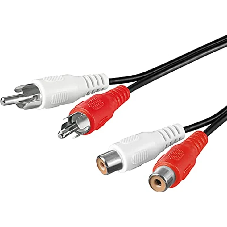 Goobay 50027 Cinch Audiokabel Stereo Verlängerungskabel – Chinchkabel 2x Chinch Stecker (R / L) auf 2x Chinch Buchse (R / L) – 5 Meter – Bild 1