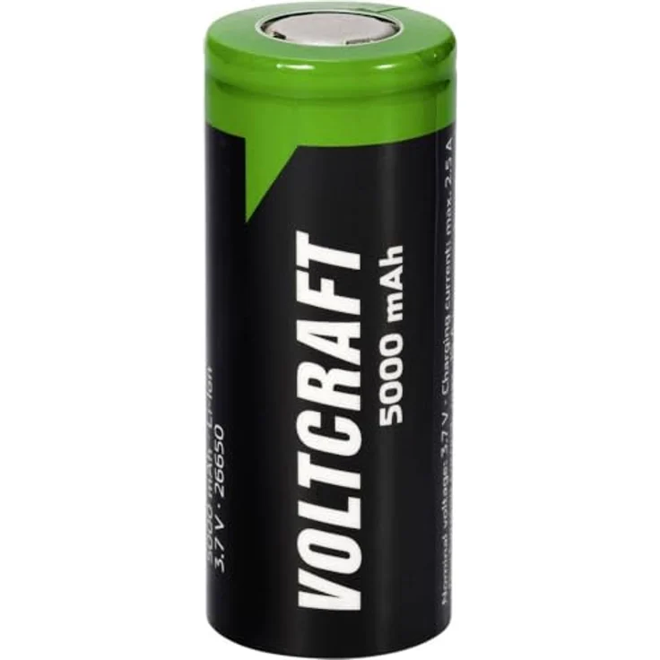 VOLTCRAFT VC-26650 Spezial-Akku, Lithium Flat-Top 3.7 V, 5000 mAh – Bild 1