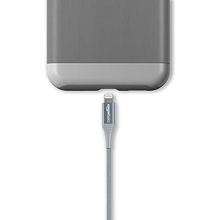AmazonBasics – Verbindungskabel Lightning auf USB-A, doppelt Nylon-umflochten, fortschrittliche Kollektion, MFi-zertifiziertes Ladekabel für iPhone, dunkelgrau, 91,2 cm – Bild 4