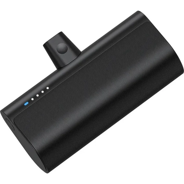 BlueStar Powerbank W0556P, 5000 mAh mit integriertem Lightning-Anschluss und 2.1A, schwarz