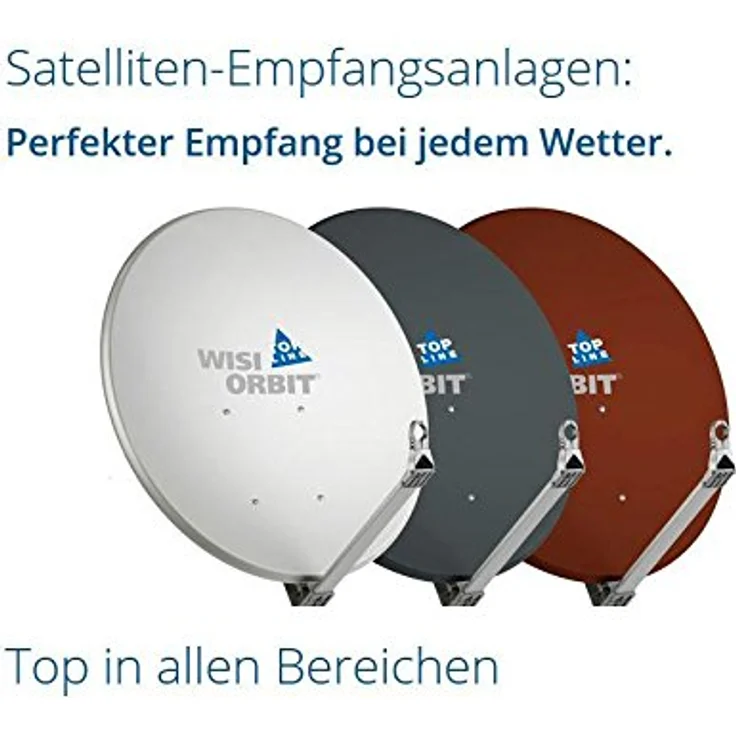 WISI Orbit Topline Satelliten Offset-Antenne OA85H in Basaltgrau ? 85cm Reflektor aus Aluminium mit 40mm LNB-Halterung, Feedarm und Mastschellen ? Komplette Sat Antenne mit Montagezubehör – Bild 4