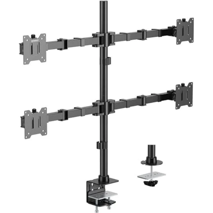 SpeaKa Professional SP-MM-541 4fach Monitor-Tischhalterung, neigbar und schwenkbar, für 43,2 cm (17) - 88,9 cm (35) Monitore, schwarz, max. Tragkraft 15 kg – Bild 2