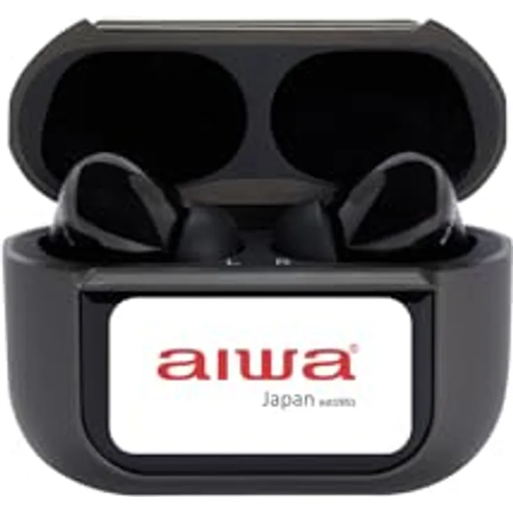 Aiwa EBTW-350TN, Kabellose Kopfhörer mit Ladebox, Schwarz