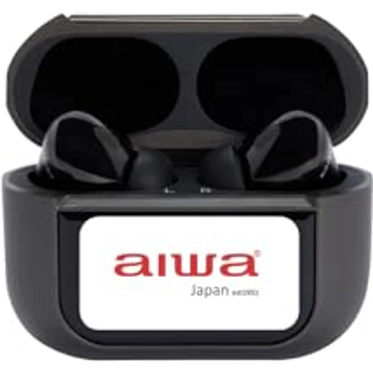 Aiwa EBTW-350TN, Kabellose Kopfhörer mit Ladebox, Schwarz – Bild 1