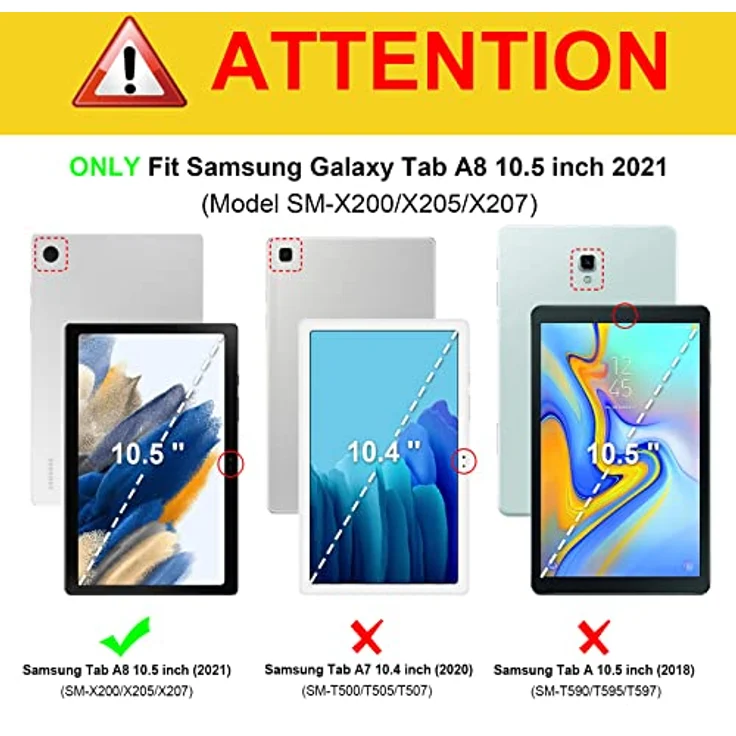 Fintie Tastatur Hülle für Samsung Galaxy Tab A8 10.5 Zoll 2022/2021 - Magnetisch Abnehmbare Deutsches Layout Tastatur, Schwarz – Bild 2