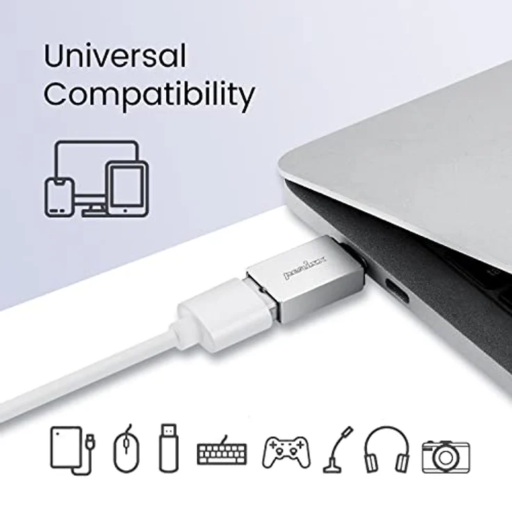 Perixx PERIPRO-404 USB C auf USB A Adapter für Smartphones, Tablets, Desktop PCs, Schwarz - USB 3.0, Super Speed Datenübertragung, Ladeunterstützung – Bild 5