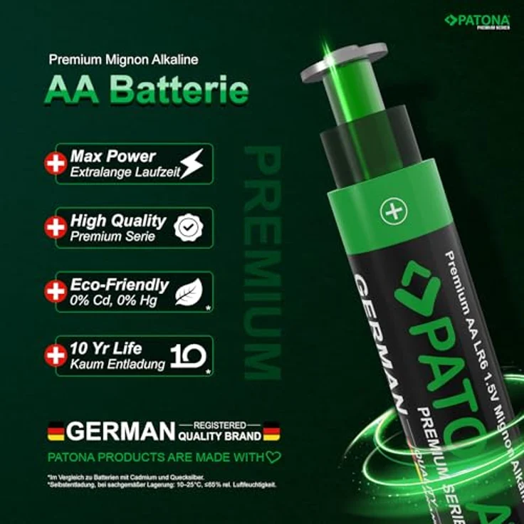 PATONA Premium 40x AA Mignon Batterien 1,5V Alkaline, Hochleistungsenergie für anspruchsvolle Geräte – Bild 5