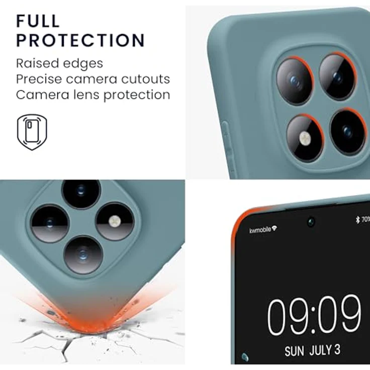kwmobile Handyhülle für Xiaomi Redmi Note 15 Pro 5G, flexibles Silikon Case in Antique Stone, reißfest und rutschfest mit präzisen Ausschnitten – Bild 3