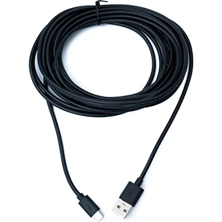System-S USB 2.0 Kabel 5 m Micro B Stecker zu Typ A Stecker Ladekabel 5m Schwarz – Bild 2