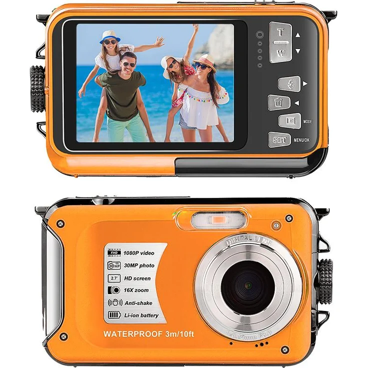 Lixada 1080P Ultra HD Action-Kamera, 30 MP, 2,7 Zoll Display, 3 m wasserdicht, 16-facher Digitalzoom, unterstützt 128 GB TF-Karte