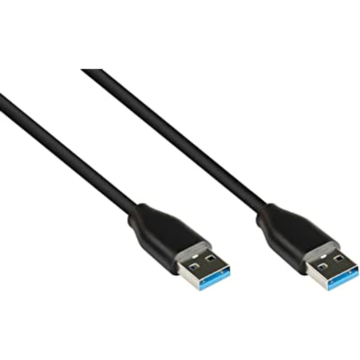 Good Connections USB 3.2 Gen.2 Kabel - 10GBit/s / 3A - Stecker A an Stecker A - hochwertiger KUPFERLEITER - schwarz - 0,5m / 50 cm