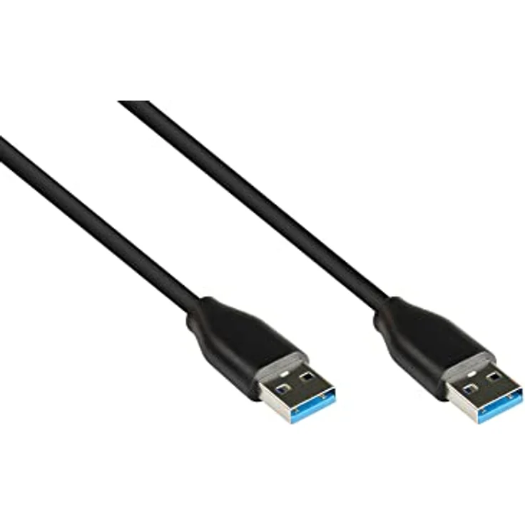 Good Connections USB 3.2 Gen.2 Kabel - 10GBit/s / 3A - Stecker A an Stecker A - hochwertiger KUPFERLEITER - schwarz - 1m – Bild 1