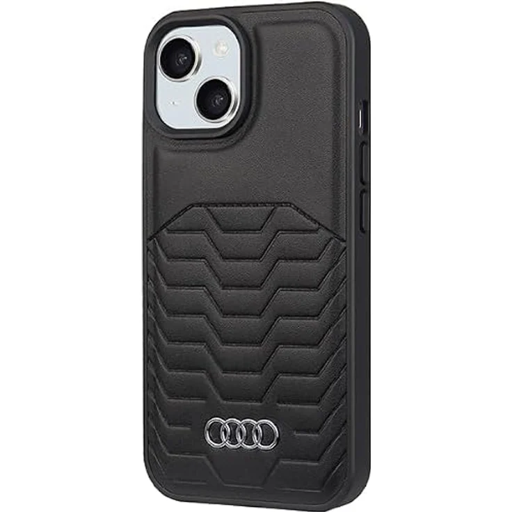 Audi Synthetic Leather Hülle für iPhone 15/14/13 6.1", Schwarz Hartschalenkoffer aus TPU/Kunstleder – Bild 2