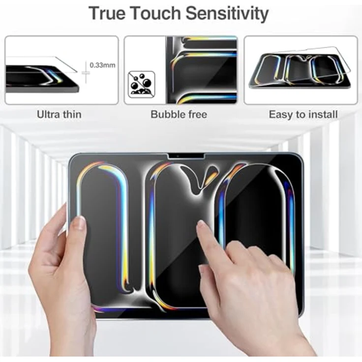 ProCase 2 Stück Panzer Schutz Glas für 13" iPad Air (M3/M2) 2025/2024 & 13" iPad Pro (M5/M4) 2025/2024, 9H Displayschutzfolie, kratzfest und stoßfest, ultradünn – Bild 4