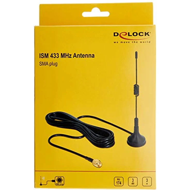 Delock 88877 ISM SMA Omni Star Antenne mit Standfuß 433 MHz, 3 dBi schwarz – Bild 3