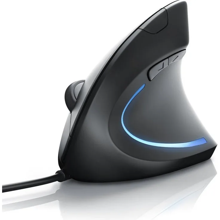 CSL ergonomische Maus (kabelgebunden, optische vertikale Maus, Vorbeugung gegen Mausarm/Tennisarm (RSI) - USB 2.0 High Speed, 1600dpi, 5 Tasten, schwarz - Preisvergleich