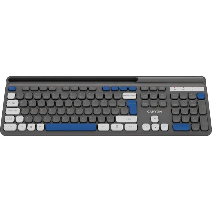 CANYON HKB-W03, Kabellose DE Tastatur in Grau mit 105 Tasten und Stylus