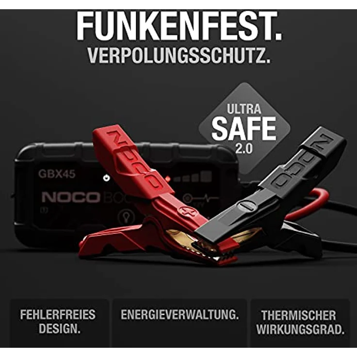 NOCO Boost X GBX45 1250A 12V UltraSafe Starthilfe Powerbank, Auto Batterie Booster, Tragbare USB Ladegerät, Starthilfekabel und Überbrückungskabel für bis zu 6,5-L Benzin und 4,0-L Dieselmotoren – Bild 4