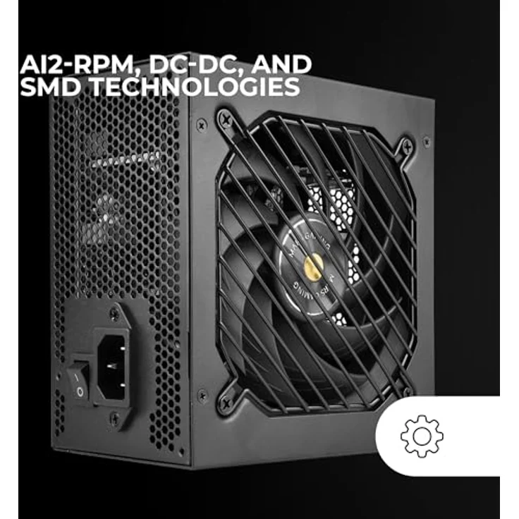 Mars Gaming MPB550SI, 550 W ATX Netzteil mit 80 PLUS Bronze-Zertifizierung, aktiver Kühlung und fest verbautem Kabeldesign, Schwarz – Bild 3