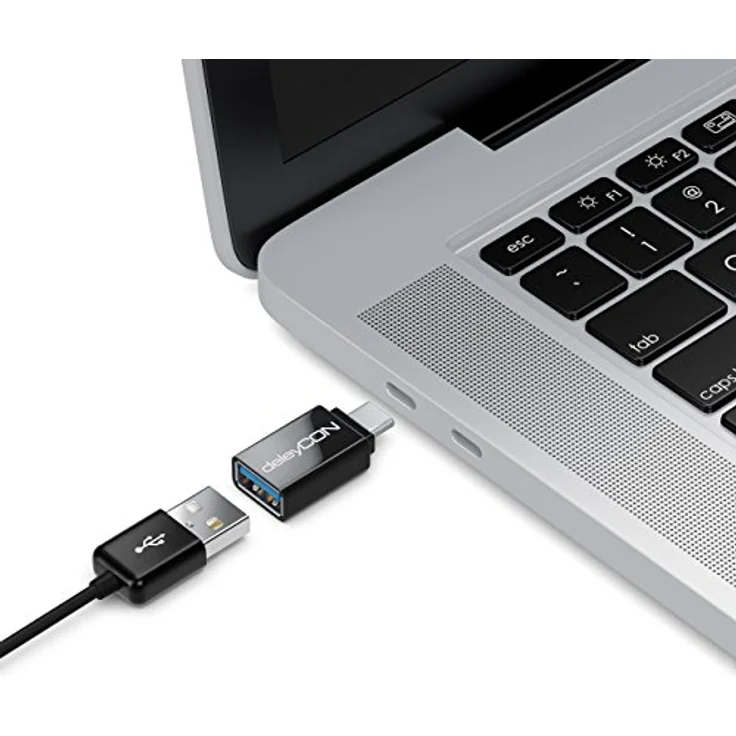 deleyCON USB-C auf USB Adapter USB 3.0 (2 Stück) - OTG Adapter mit 5 Gbit/s für iPhone 17/16/15, Galaxy S25/S24, MacBook, iPad, und mehr, schwarz – Bild 5