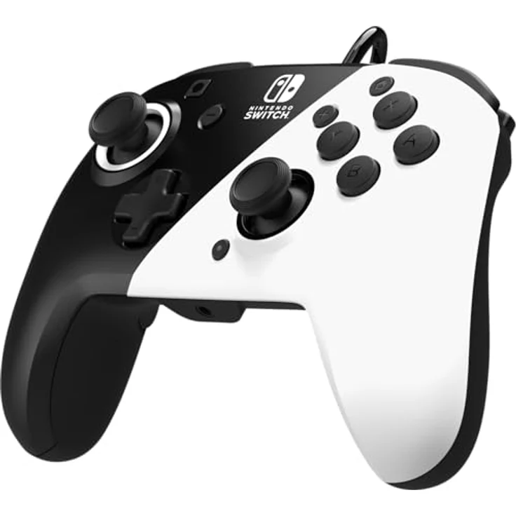 PDP Controller Faceoff Deluxe+Audio, Schwarz-Weiß (Switch) – Bild 3