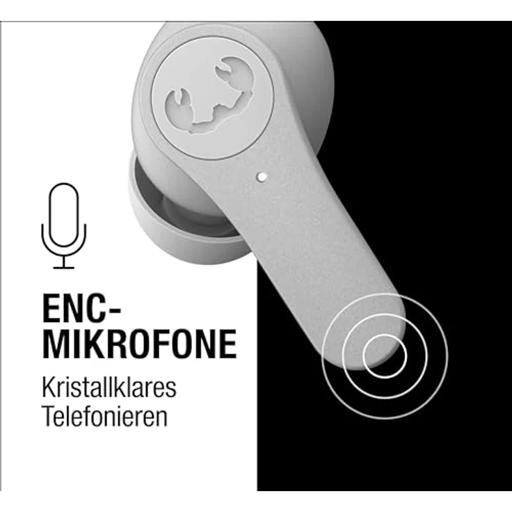 Fresh'N Rebel Twins Rise Draadloze Oordopjes met Hybride ANC & Draadloos opladen - Ice Grey, Kopfhörer - Bis zu 30 Stunden Akkulaufzeit, Windgeräuschunterdrückung, Ambient Sound Mode – Bild 4
