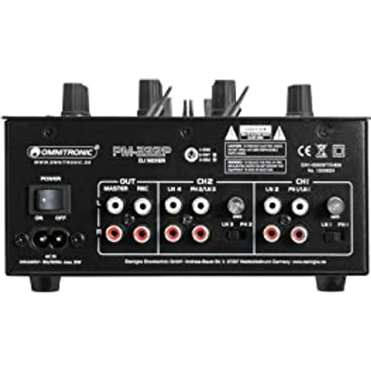 OMNITRONIC PM-222P 2-Kanal-DJ-Mixer mit Bluetooth und MP3-Player, Schwarz – Bild 3