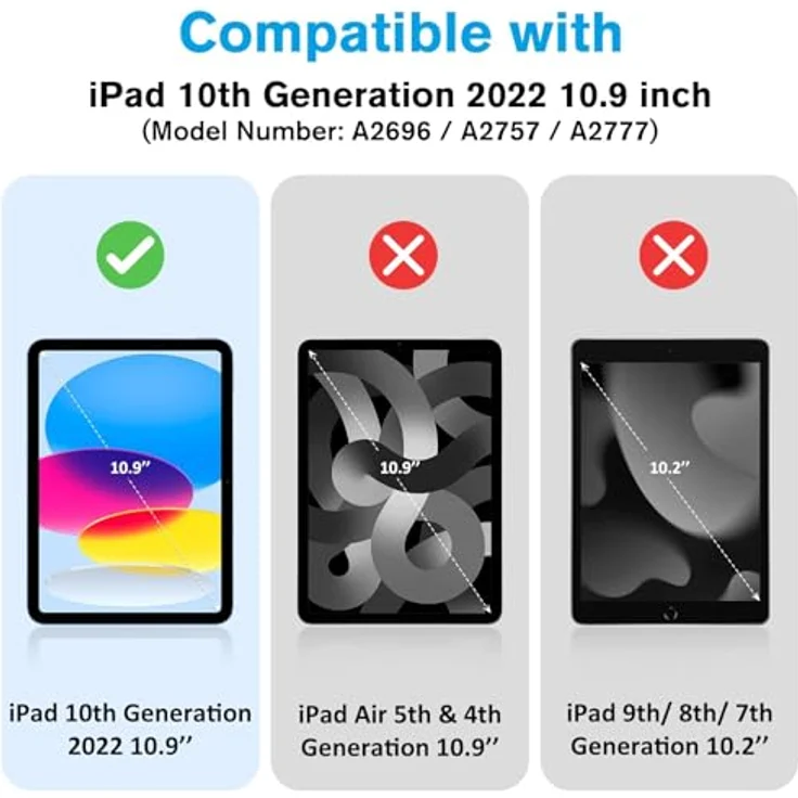 ProCase Hülle für iPad A16 11" und iPad 10. Generation, leichtes hartes Case mit Auto Wake/Sleep - Dunkelgrün – Bild 2