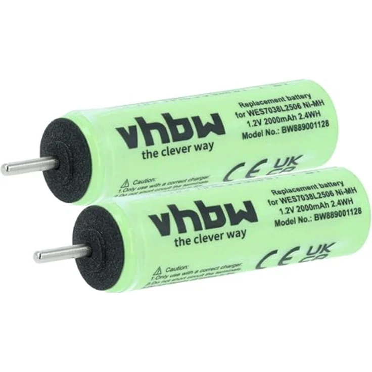 vhbw 2X Akku für Panasonic ES-7035, NiMH Hochleistungsakku mit 2000 mAh und Kurzschlussschutz – Bild 1