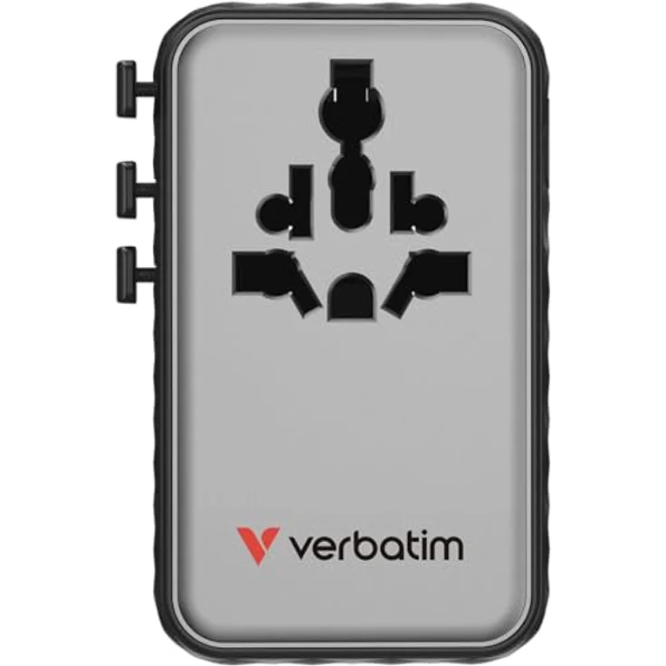 Verbatim Charge'n'Travel 170W, GaN III Universal Reiseadapter mit 3 × USB-C und 1 × USB-A, schwarz – Bild 2